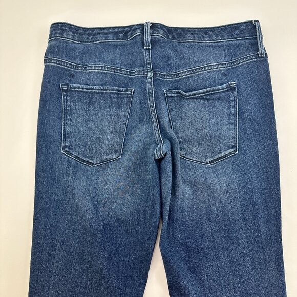 Mossimo Mid Rise Straight Raw Hem Women's size 8 Dark Wash Blue Denim Jeans - Picture 4 of 4